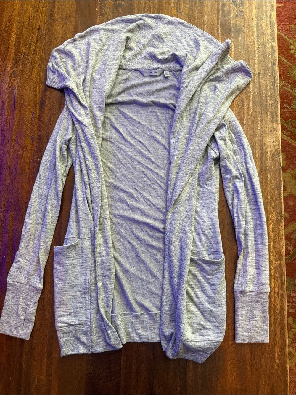 Athleta Light Gray Shawl Open-Front Cardigan NEW WITHOUT TAGS
